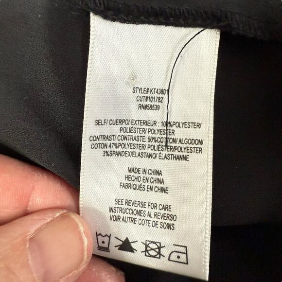 KUT FROM THE KLOTH WOMENS BLACK SHEER Blouse 3/4 Zip Cut Out Shoulder Design XL - Picture 10 of 14